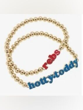 Canvas Style "rebs hotty toddy" Gold Bead Bracelet Set